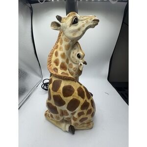 Vintage Mother And Baby Giraffe Lamp HandMade And Sculptured By Jaimy.‎ TESTED